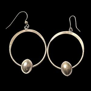 Vintage Sterling Silver Hoop Dangle Earrings